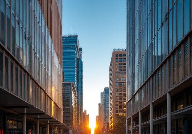 View of Market Street business district in Johannesburg